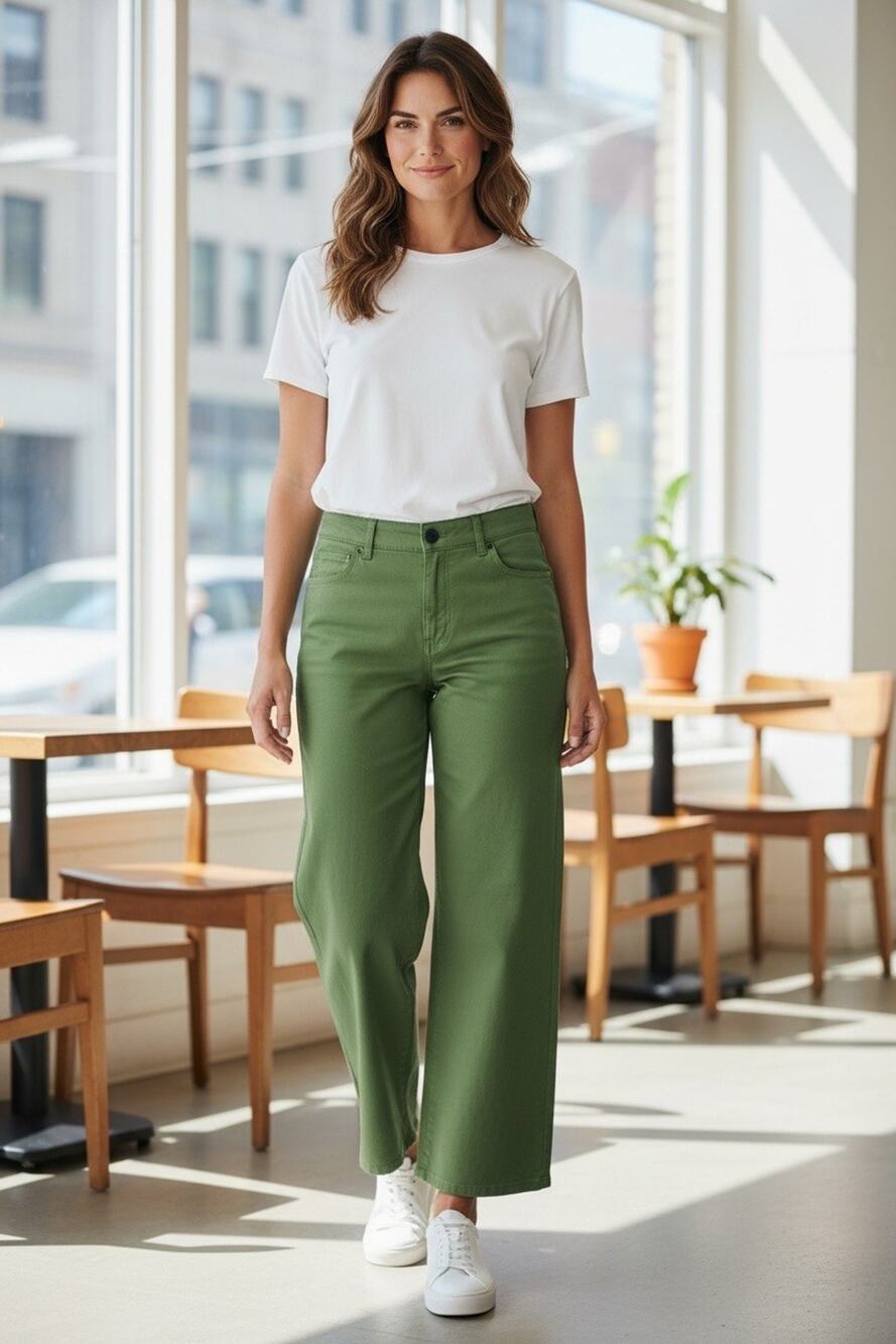 St. John's Bay Wide Leg Green Pants Size 16